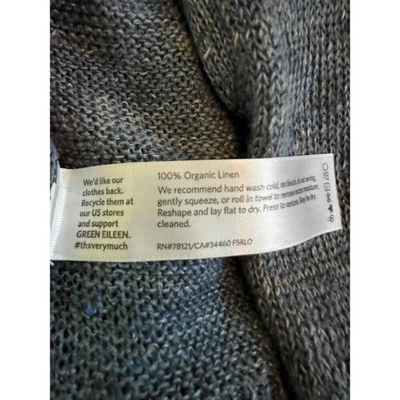 Vtg Eileen Fisher Organic Linen Button Down Cardigan Blue  2X - Picture 10 of 10